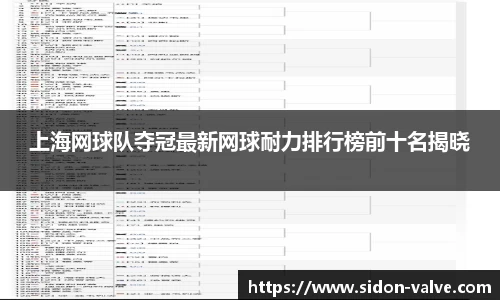 上海网球队夺冠最新网球耐力排行榜前十名揭晓